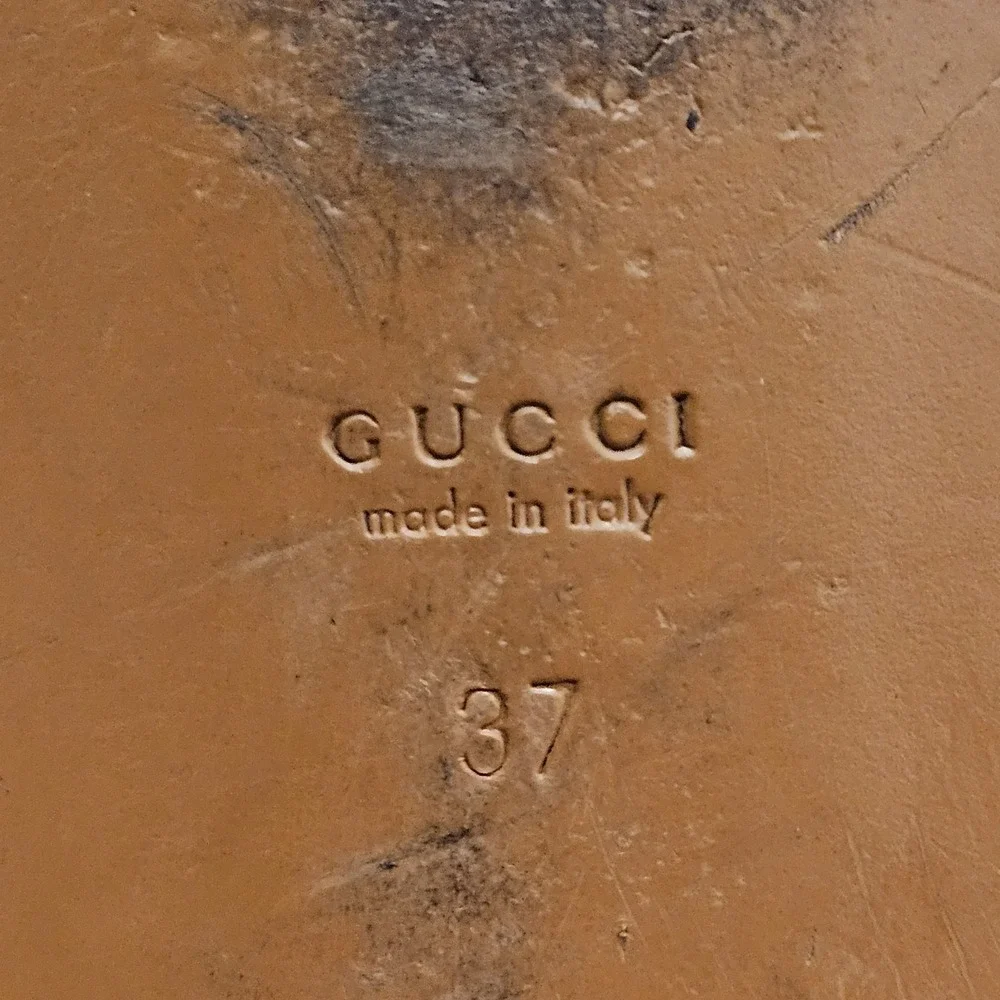 Gucci Brown Leather Thong Sandals Size 37 - US 7 - Picture 10 of 10